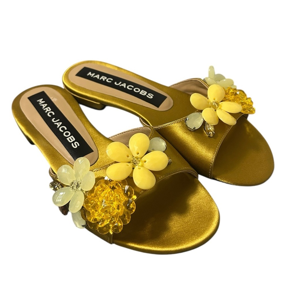 NWOB Marc Jacob's Clara Embellished Slide in Gold Size 36.5 (US Size 6)